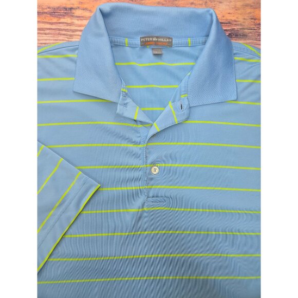 Peter Millar Mens Summer Comfort Blue Polo Shirt Large - Picture 4 of 7